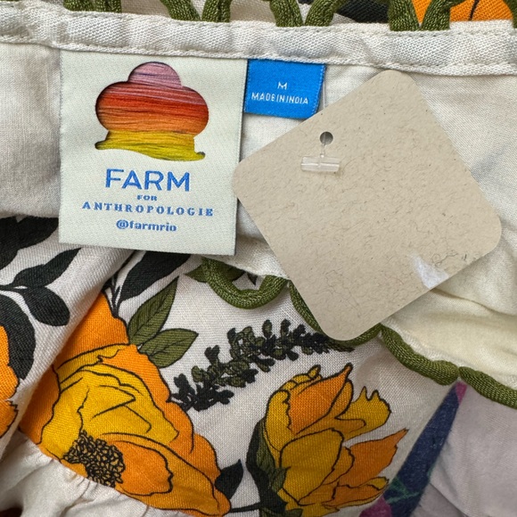 Farm Rio Anthropologie Cream Maxi Dress with Yellow Floral Print - Picture 11 of 13